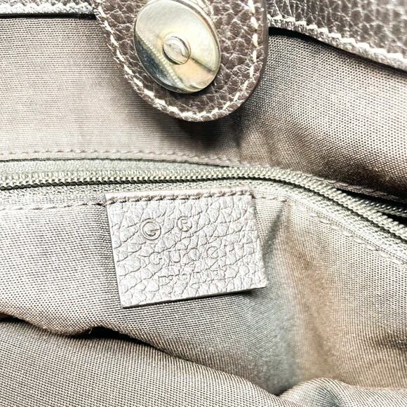 Gucci GG Supreme Monogram Crystal Bamboo Tote Bag Brown Leather - Picture 12 of 13